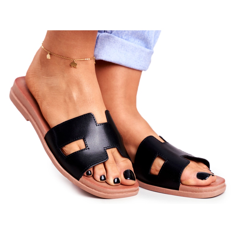 BUGO Papuci clasici Theodora pentru femei, negri negru