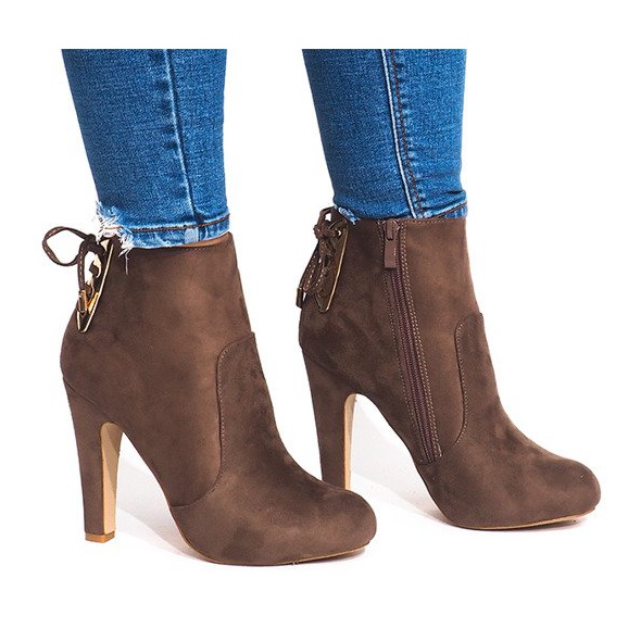 Ghete pe toc înalt 88-48 kaki verde