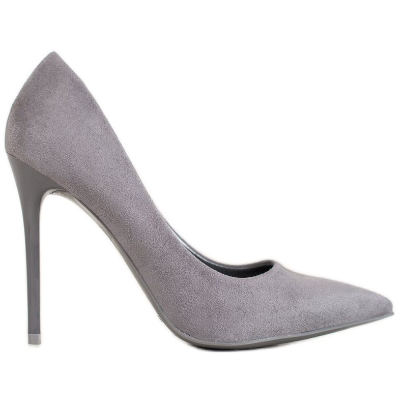 Small Swan Stilete gri cu piele de căprioară Small Swan Stilete gri cu piele de căprioară