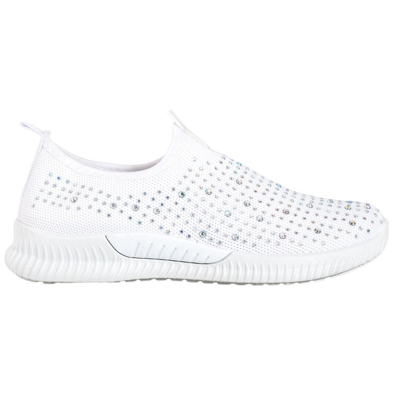 SHELOVET Pantofi albi cu cristale