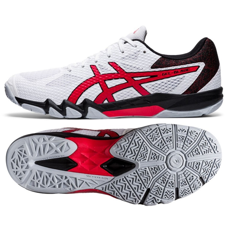 Asics Gel Blade 7 M 1071A029-101 pantof de squash alb roșu Asics Gel Blade 7 M 1071A029-101 pantof de squash alb roșu