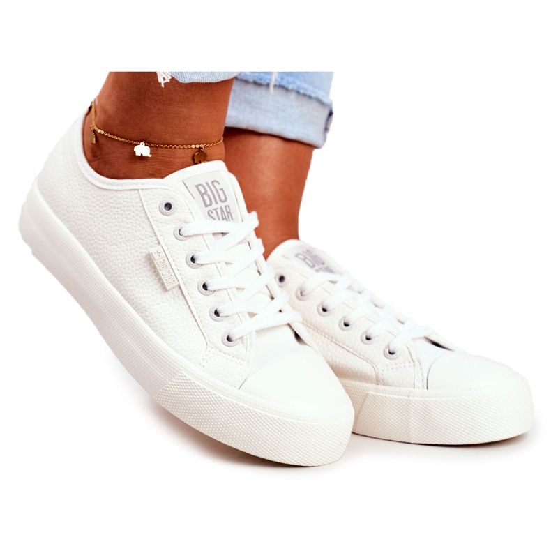 Adidași pentru femei Big Star White GG274098 alb