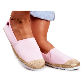 Espadrile pentru femei, talpă împletită roz Big Star DD274728 Espadrile pentru femei, talpă împletită roz Big Star DD274728