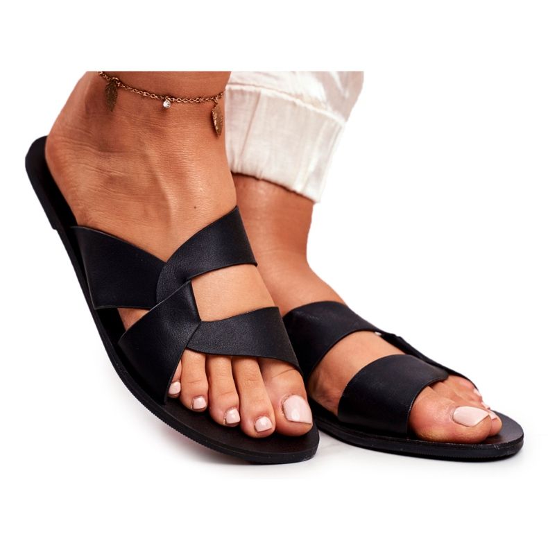 Papuci clasici de damă Lu Boo Black Mabella negru