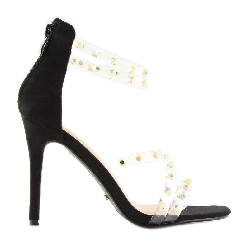 Sandale cu curele din silicon negru NF-25P Negru