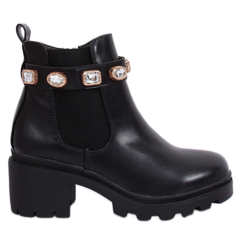 Ghete Chelsea negre, negre HE107 Negre negru