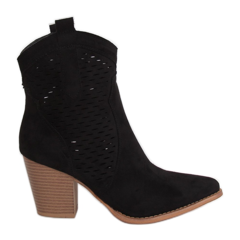 Cizme cowboy ajurate negre ZE05P Negre negru