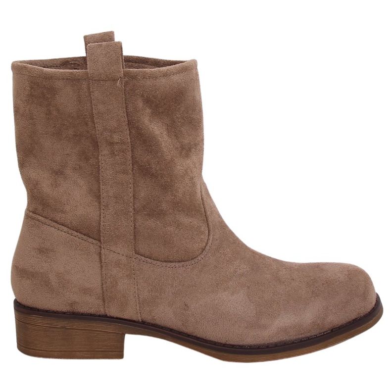 Cizme din piele întoarsă bej închis ST-18P Kaki maro