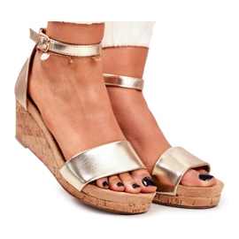 PS1 Sandale pentru femei pe Wedge Gold MarryMe de aur PS1 Sandale pentru femei pe Wedge Gold MarryMe de aur