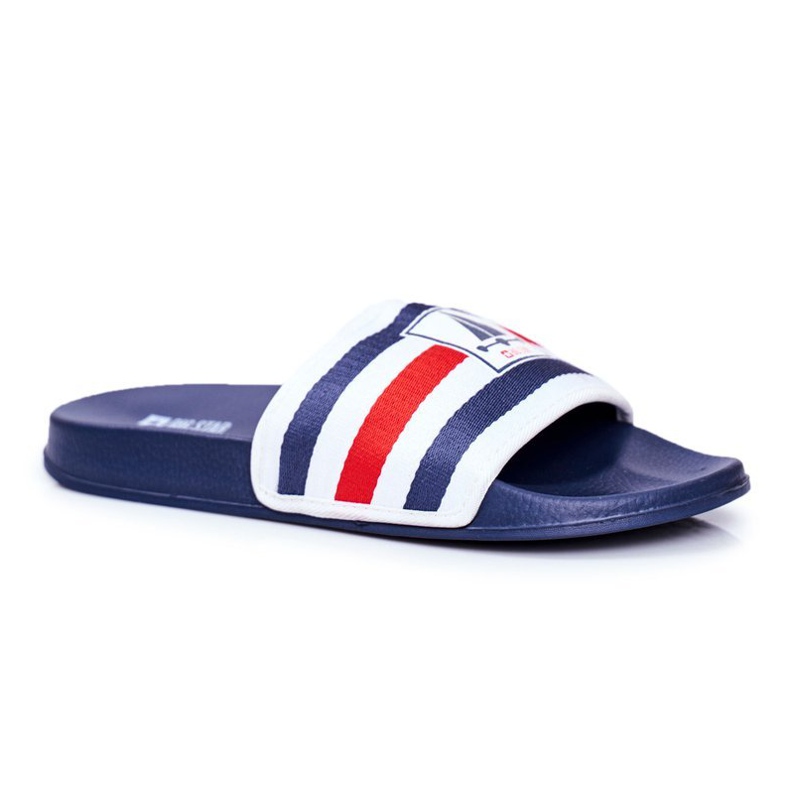Papuci bărbați Big Star Navy Blue DD174691 alb albastru marin