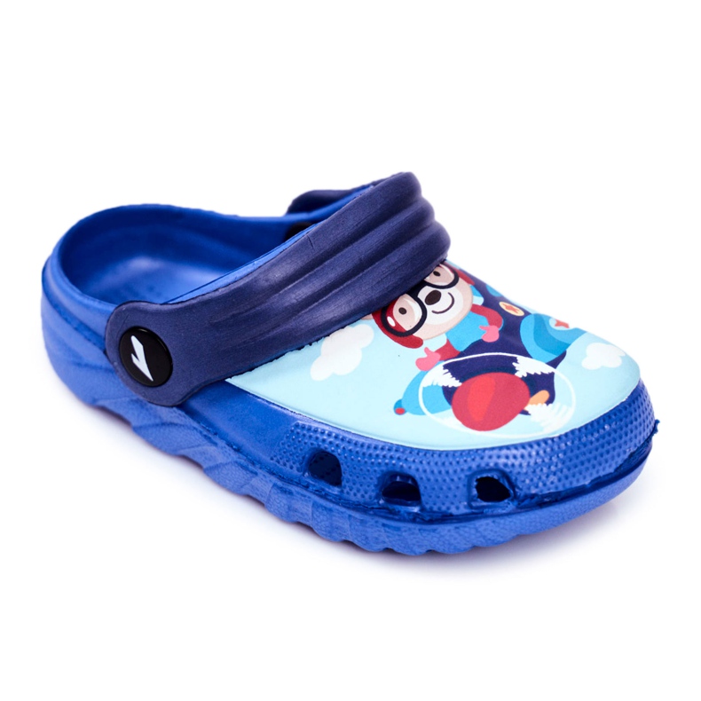 Papuci pentru copii Foam Crocs Blue Teddy Bear Pilot SuperFly albastru