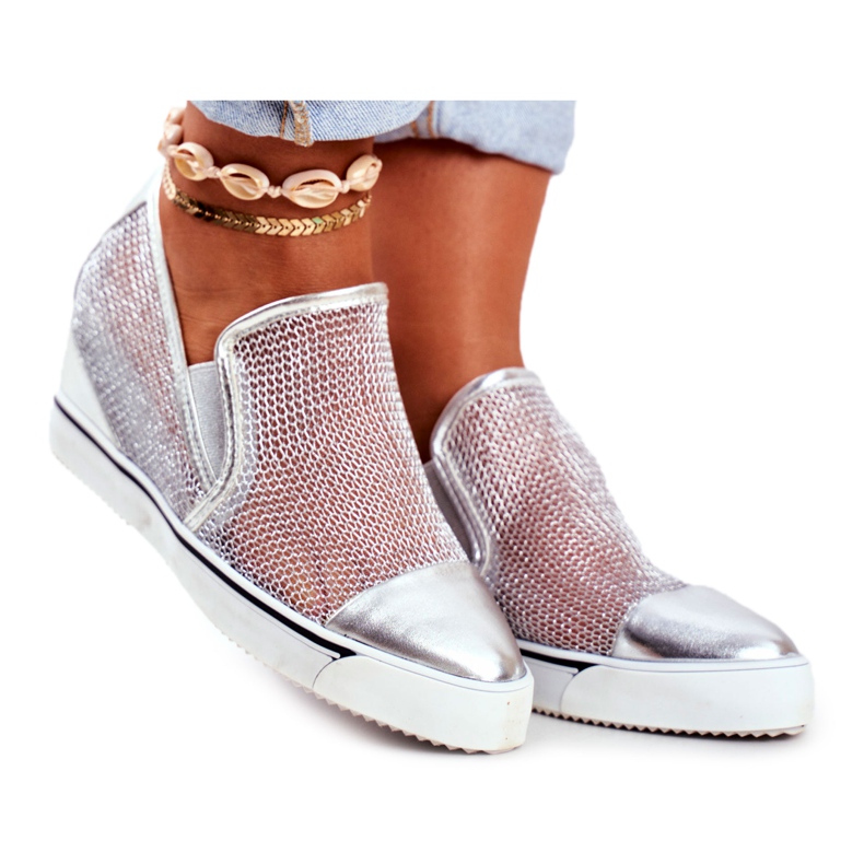 Adidași Lu Boo pentru femei, cu plasă argintie Morgono gri Adidași Lu Boo pentru femei, cu plasă argintie Morgono gri