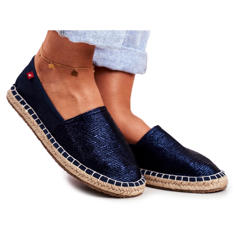 Espadrile pentru femei Tălpă împletită Blue Navy Big Star DD274A147 albastru marin