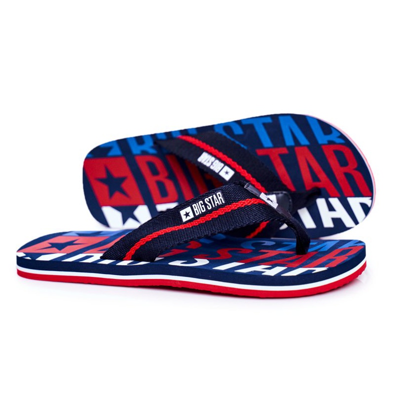 Papuci pentru bărbați Flip-flops Big Star Navy Blue DD174659 albastru marin