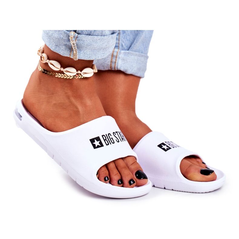 Papuci de damă Big Star Air White GG274A026 alb