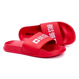 Papuci pentru bărbați Big Star cauciuc roșu piele ecologică GG174932 roşu