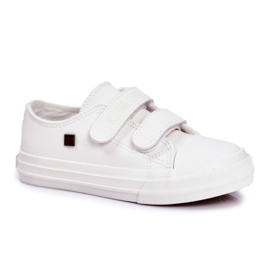 Pantofi pentru copii Sneakers Big Star cu Velcro White GG374010 alb
