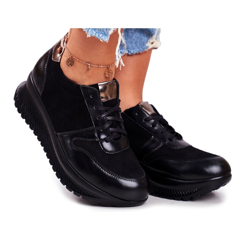 ESKA Încălțăminte sport de damă Piele Neagră Gianna negru