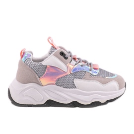 Adidași albi cu inserții roz RAL-63 Adidași albi cu inserții roz RAL-63