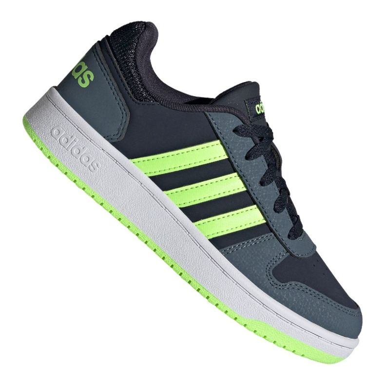 Pantofi Adidas Hoops 2.0 Jr FW3171 negru albastru marin verde