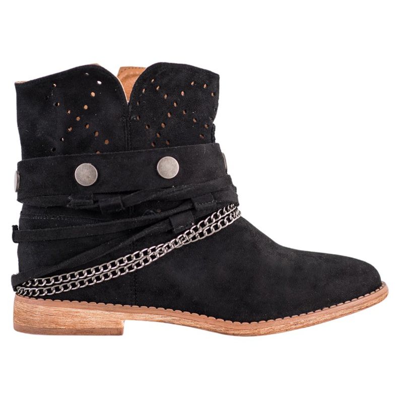 Bella Paris Cizme cu dungi decorative negru