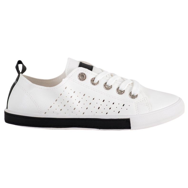 Bella Paris Adidași cu model ajurat alb