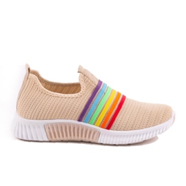 Pantofi sport alunecați de culoare bej, BS30 maro multicolor Pantofi sport alunecați de culoare bej, BS30 maro multicolor