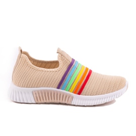 Pantofi sport alunecați de culoare bej, BS30 maro multicolor