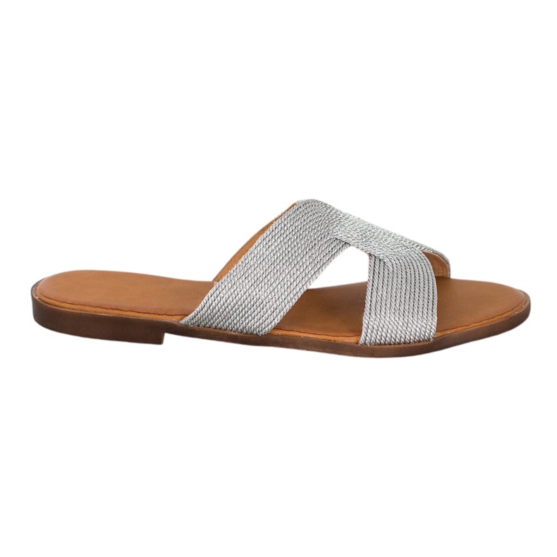 SHELOVET Papuci de argint cu stil gri SHELOVET Papuci de argint cu stil gri