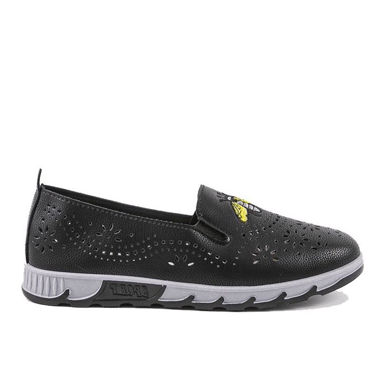 Adidași negri cu deschidere cu imprimeu JH81172-3 negru