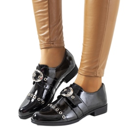 Pantofi lăcuți negri cu cataramă C18-6263-2 negru Pantofi lăcuți negri cu cataramă C18-6263-2 negru