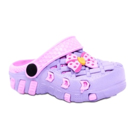 NEWS Papuci pentru copii Foam Crocs Violet Bow Susan roz