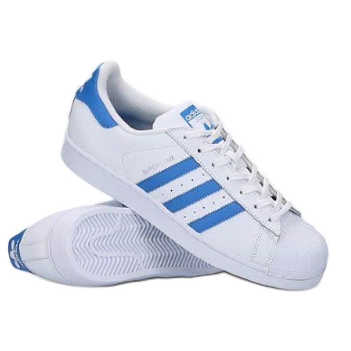 Pantofi Adidas Superstar W S75929 alb albastru