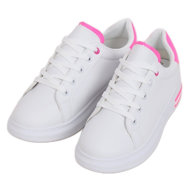 Adidași de damă albi LG20 WHITE / ROSE roz