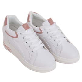 Adidași albi BY-0370 WHITE / ROSE pe o pană ascunsă Adidași albi BY-0370 WHITE / ROSE pe o pană ascunsă