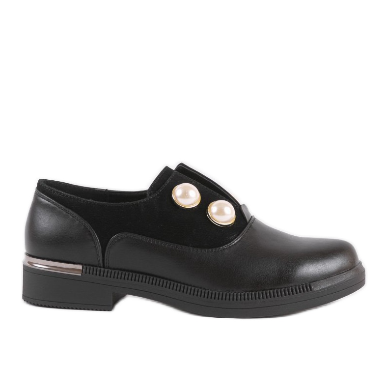 Pantofi negri pentru femei cu perle C17-5987 negru Pantofi negri pentru femei cu perle C17-5987 negru