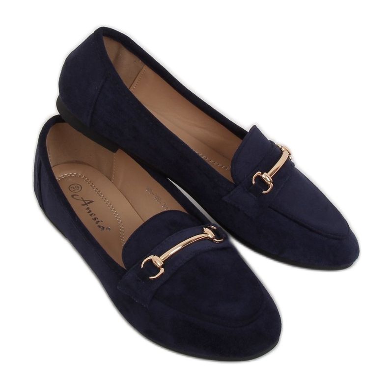 Mocasini dama bleumarin 88-385 Navy albastru marin