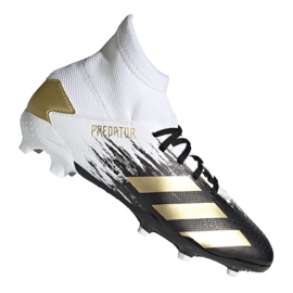 Ghete de fotbal Adidas Predator 20.3 Fg Jr FW9215 gri / argintiu, alb, negru, auriu alb