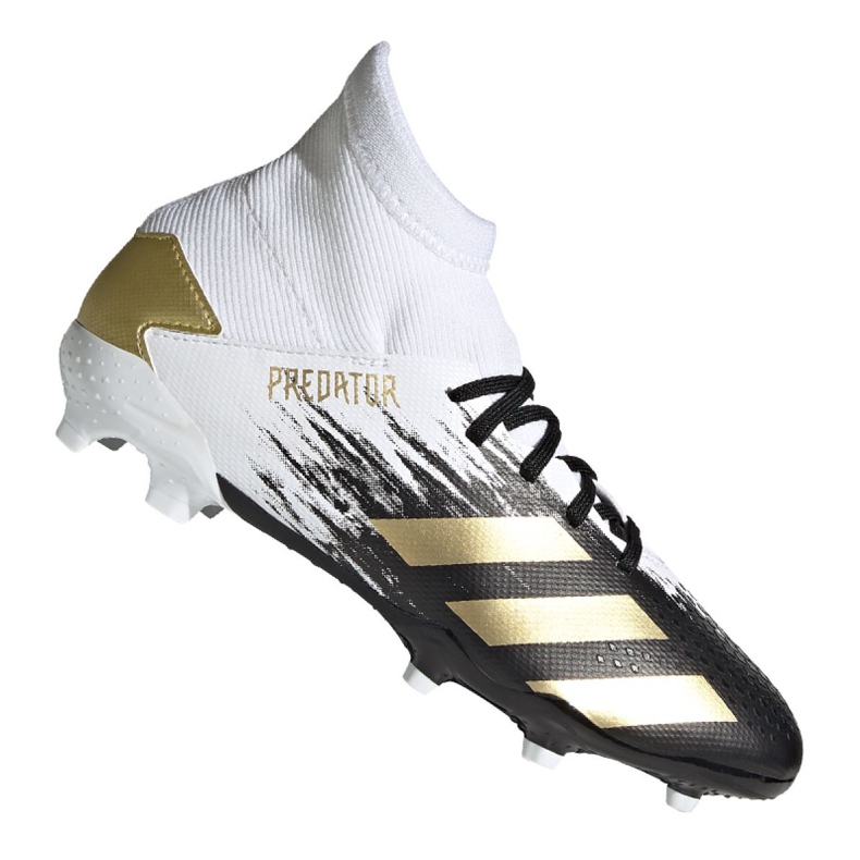 Ghete de fotbal Adidas Predator 20.3 Fg Jr FW9215 gri / argintiu, alb, negru, auriu alb