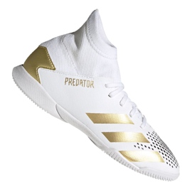 Ghete de fotbal Adidas Predator 20.3 In Jr FW9218 gri / argintiu, alb, auriu alb