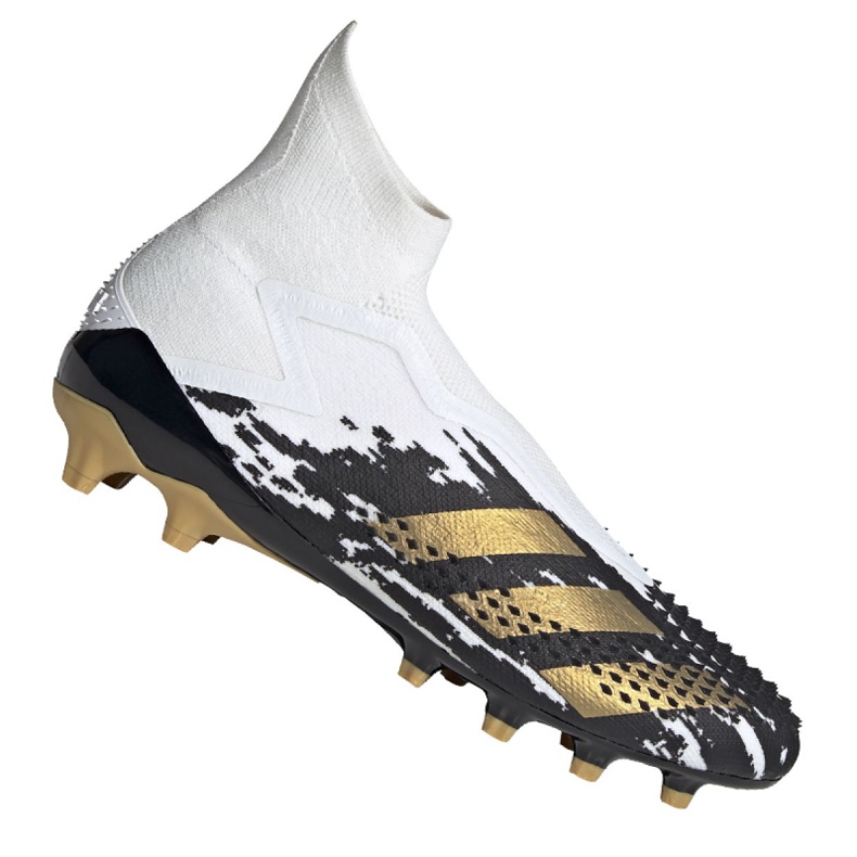 Ghete de fotbal Adidas Predator 20+ Ag M FW9761 gri / argintiu, alb, negru, auriu alb