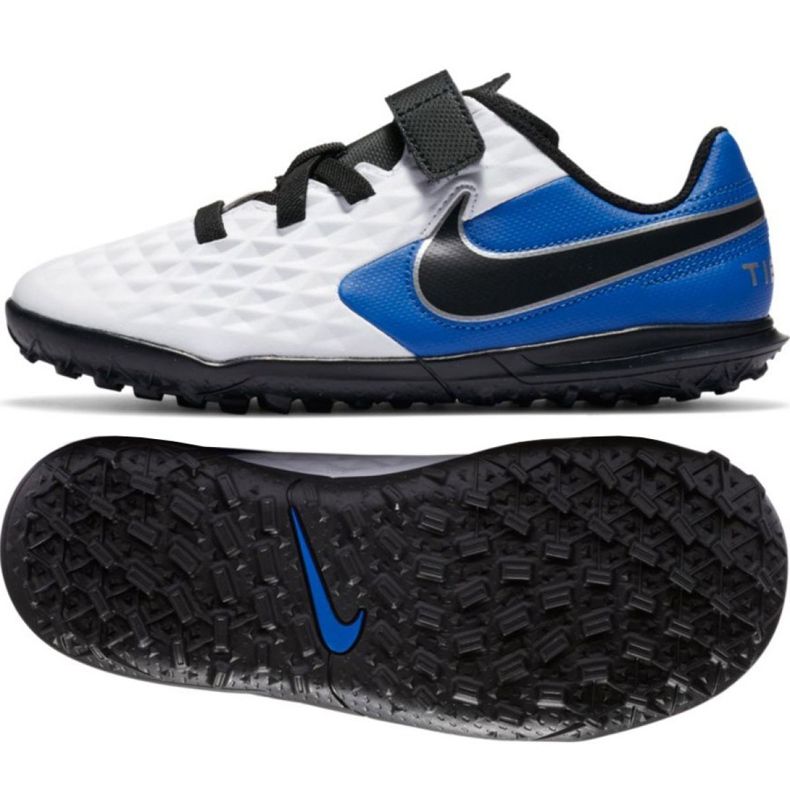 Pantofi de fotbal Nike Tiempo Legend 8 Club Tf Jr CZ4216-104 alb, albastru alb