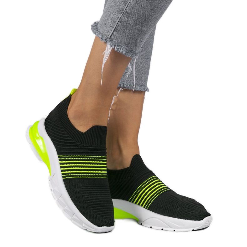 Încălțăminte de sport negru și verde 8087-SP