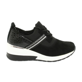 Filippo Pantofi sport din piele Slipony DP1388 / 20 BK Nice negru argint