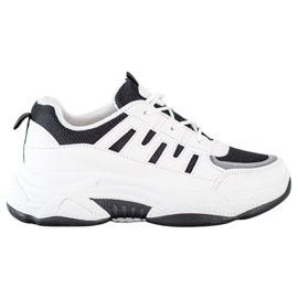 SHELOVET Adidași confortabili cu plasă alb negru SHELOVET Adidași confortabili cu plasă alb negru