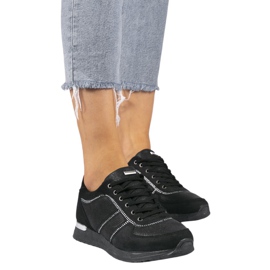 Pantofi sport negri din piele ecologică 6162-Y negru