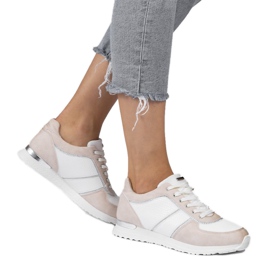 Încălțăminte sport roz din piele ecologică 6162-Y