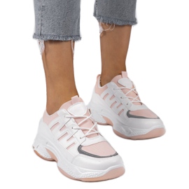 Pantofi sport la modă roz BH-001 alb Pantofi sport la modă roz BH-001 alb