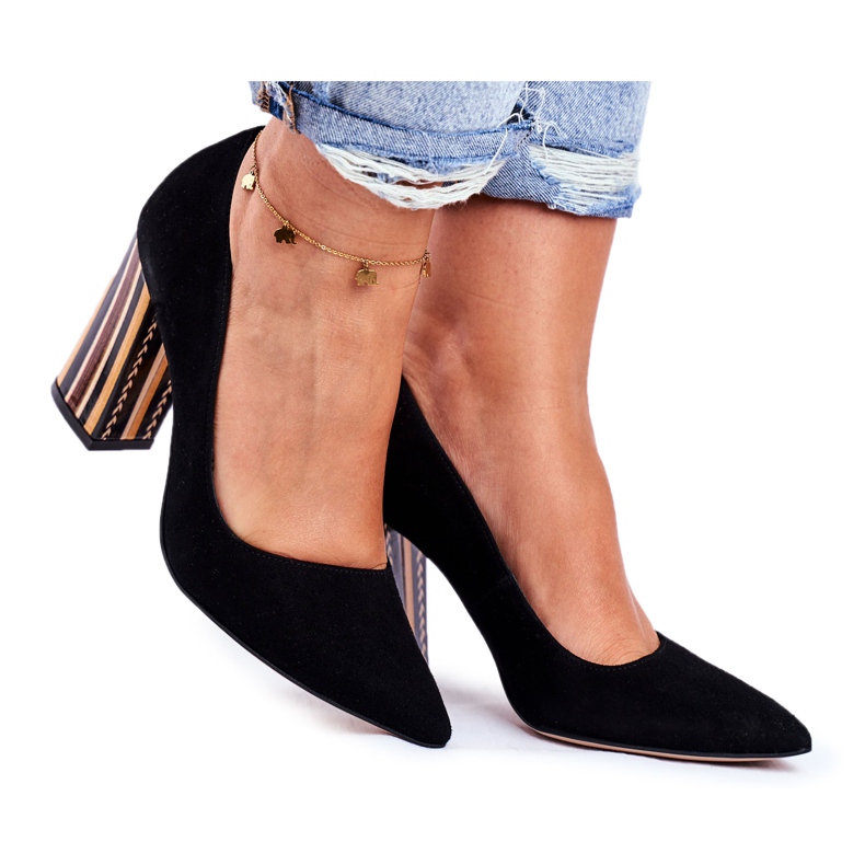 PV3 Pompă de damă Visconi Suede Black 7417302/200 negru