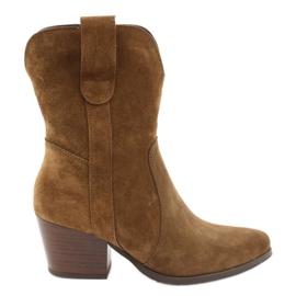 Cizme cowboy din piele de căprioară Gamis 4009 maro